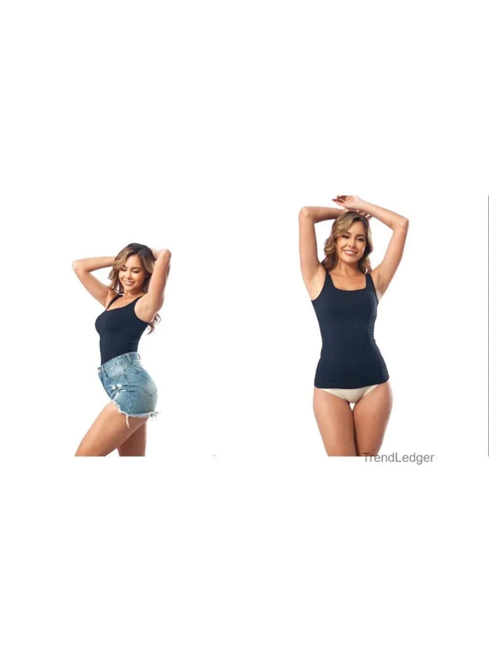 Women's Seamless Shapewear Tank Top Tummy Control Square Neck Compression